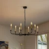 Domiluce Pendellamper|Lysekroner > Lysekrone Ampli, sort/guld, 8 lyskilder