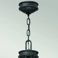 Lysekroner ^ HINKLEY Lysekrone Collier, 5 lyskilder, sort, stål, glas, E27