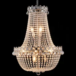 Lysekroner ^ Clayre&Eef Lysekrone CR55, 12 lyskilder, med glasnedhæng