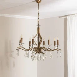 Avonni Lysekroner > Lysekrone Elizabeth Ø80cm metal/krystal 8flg. antik guld