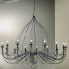 Lysekroner ^ Kögl Lysekrone Filo, 16-flammet, blå-sort, metal, Ø 140 cm