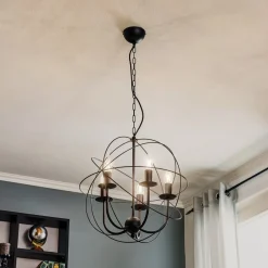 Luminex Lysekroner > Lysekrone Globe med 5 lyskilder, sort