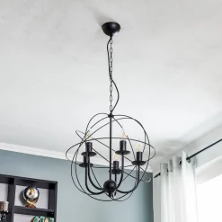 Luminex Lysekroner > Lysekrone Globe med 5 lyskilder, sort