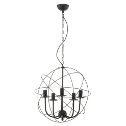Luminex Lysekroner > Lysekrone Globe med 5 lyskilder, sort