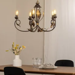 ONLI Lysekroner > Lysekrone Gretel, 5 lyskilder, bronzefarvet, metal, E14