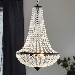 Lysekroner ^ Markslöjd Lysekrone GRÄNSÖ, sort, IP20, Ø 50 cm