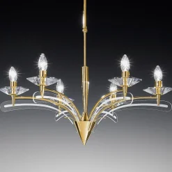 Metallux Lysekroner > Lysekrone ICARO, med krystalglas, guld