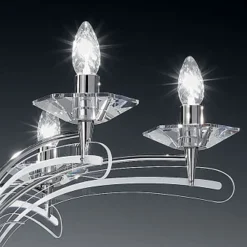Lysekroner ^ Metallux Lysekrone ICARO, med krystalglas, krom