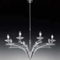 Metallux Lysekroner > Lysekrone ICARO med krystalglas, 8 lyskilder, krom