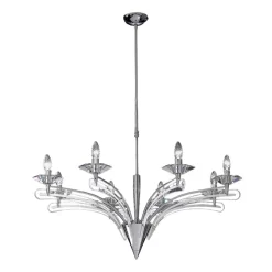Metallux Lysekroner > Lysekrone ICARO med krystalglas, 8 lyskilder, krom