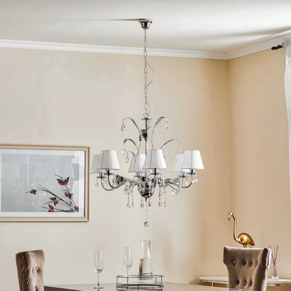 Lysekroner ^ ONLI Lysekrone Jacqueline, 6 lyskilder, hvid