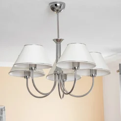 Jupiter Lysekroner > Lysekrone London krom/creme, 5 lyskilder