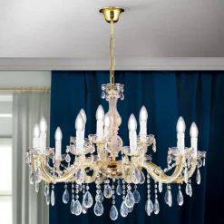 ORION Lysekroner > Lysekrone Marie Claire krystalglas 15-flammet