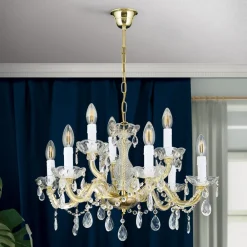 Lysekroner ^ ORION Lysekrone Marie Claire krystalglas 9 lyskilder