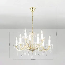 Lysekroner ^ ORION Lysekrone Marie Claire krystalglas 9 lyskilder