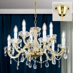 Lysekroner ^ ORION Lysekrone Marie Claire krystalglas 9 lyskilder