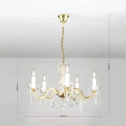 ORION Lysekroner > Lysekrone Marie Claire krystalglas 5 lyskilder