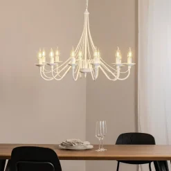 ALDEX Lysekroner > Lysekrone Rosa, hvid, 12 lyskilder, metal