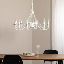 ALDEX Lysekroner > Lysekrone Rosa, hvid, 12 lyskilder, metal