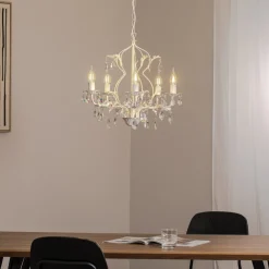 Lysekroner ^ ONLI Lysekrone Teresa, elfenben 5 lyskilder