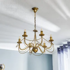 EMIBIG LIGHTING Pendellamper|Lysekroner > Lysekrone Tori 6, 6 lyskilder, guld