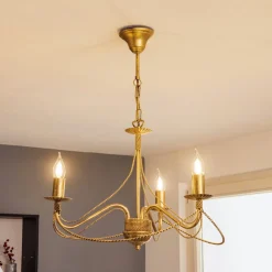 Pendellamper|Lysekroner ^ EMIBIG LIGHTING Lysekrone Tori 3, 3 lyskilder, guld