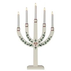 STAR TRADING Dekorationsbelysning > Lysestage Elias Tradition femflammet hvid