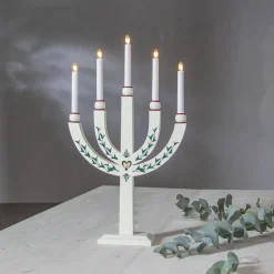 STAR TRADING Dekorationsbelysning > Lysestage Elias Tradition femflammet hvid