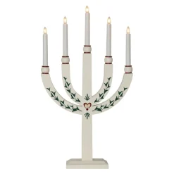 STAR TRADING Dekorationsbelysning > Lysestage Elias Tradition femflammet hvid