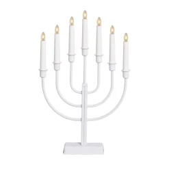 Julepynt|Vinduesdekoration ^ STAR TRADING Lysestage Kristina, hvid, metal, højde 47 cm, 7 lyskilder