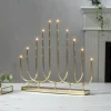 Julepynt|Vinduesdekoration ^ STAR TRADING Lysestage Novum, 10 lyskilder, messingfarvet, metal, E5