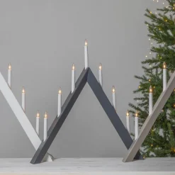 STAR TRADING Julepynt|Vinduesdekoration > Lysestage Pil, spids, 7-flamme, sort