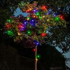 Julepynt|Julelys Udendørs ^ Konstsmide Christmas 80-lys LED lyskæde til udendørs brug, farverig