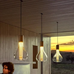 LZF LAMPS Bæredygtige Lamper > LZF Eris LED-pendellampe, glas, aluminium/elfenben