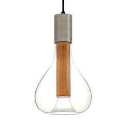 Bæredygtige Lamper ^ LZF LAMPS LZF Eris LED-pendellampe, glas, aluminium/kirsebær