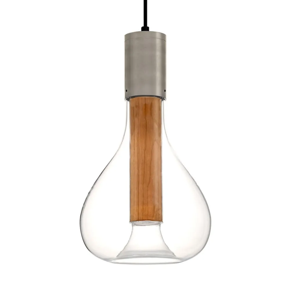Bæredygtige Lamper ^ LZF LAMPS LZF Eris LED-pendellampe, glas, aluminium/kirsebær