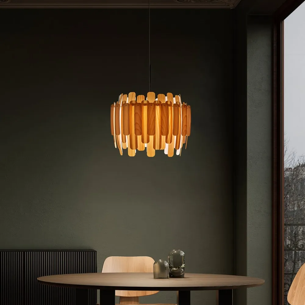 Bæredygtige Lamper ^ LZF LAMPS LZF Maruja pendellampe i træ, bøg