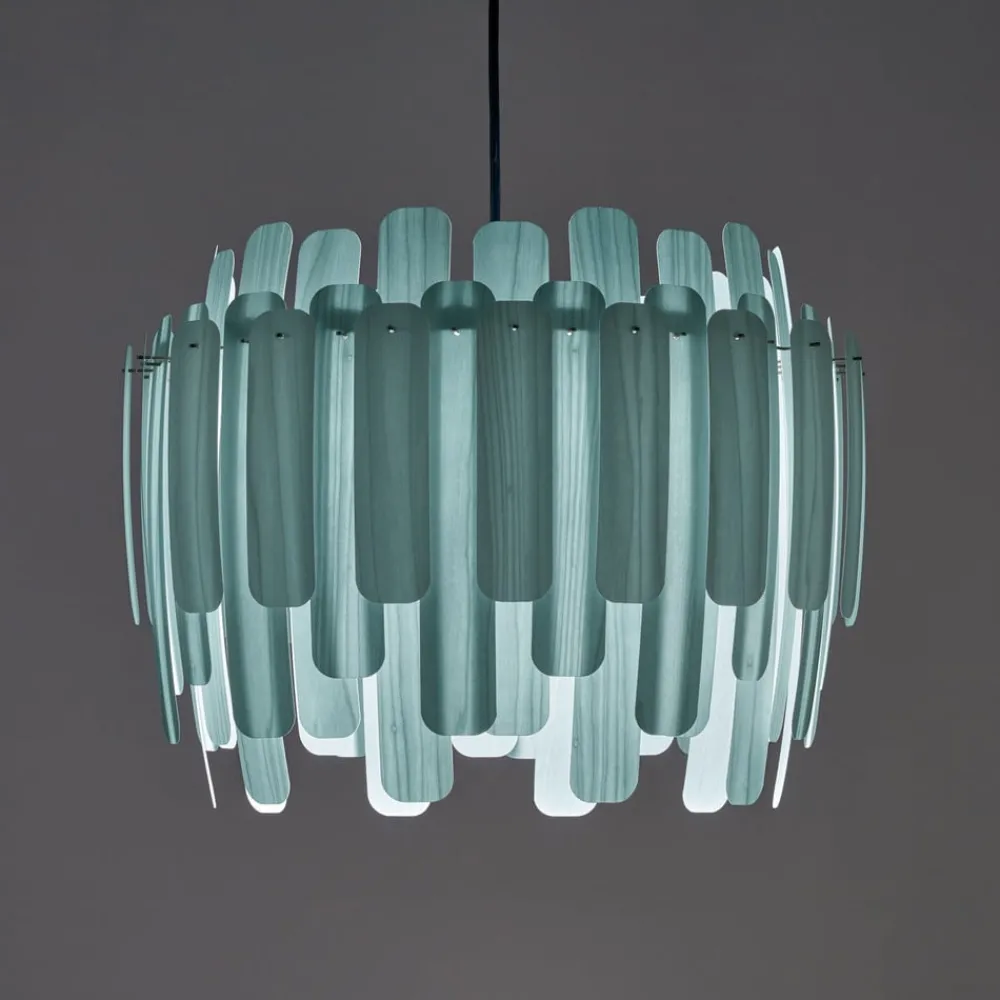 Bæredygtige Lamper ^ LZF LAMPS LZF Maruja pendellampe i træ, blå