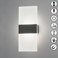 FH Lighting Væglamper|Væglamper > Magnetics LED-væglampe, sort, 22,5 cm høj
