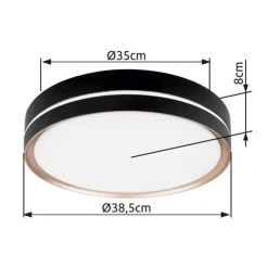 Globo Loftlamper > Manni LED-loftlampe, Ø 39 cm, sort/bronzefarvet, CCT