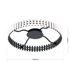 Loftlamper ^ ORION Mansion LED-loftslampe, sort og hvid Ø 63 cm