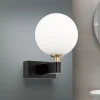 Væg- Og Spejllamper|Væglamper ^ ORION Mara væglampe, sort, glas, 17,5 cm høj, G9, IP44