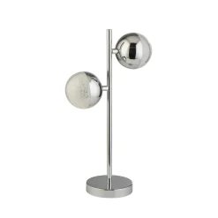 Searchlight Bordlamper > Marbles LED-bordlampe, kromfarvet, glas, 45 cm høj