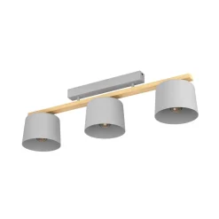 EGLO Loftlamper > Mariel 3-lys loftslampe lysegrå naturtræ