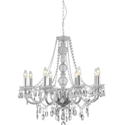 Searchlight Lysekroner|Pendellamper > Marie Therese lysekrone, krom, 8 lyskilder