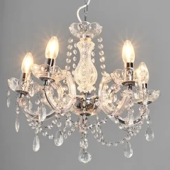 Searchlight Lysekroner > Marie Therese lysekrone, krom, 5 lyskilder