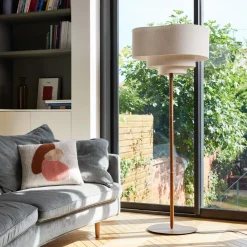 Gulvlamper ^ MARKET SET Pebble tekstil-gulvlampe, creme