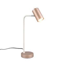 Arbejdsrum/Kontor ^ Trio Lighting Marley bordlampe, brun/lysegrå, højde 45 cm, metal