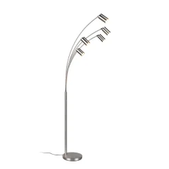 Gulvlamper|Gulvlamper ^ Trio Lighting Marley gulvlampe, nikkel, højde 200 cm, 5 lyskilder, metal