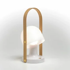 MARSET Bordlamper > FollowMe LED-bordlampe, hvid eg, højde 29 cm